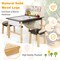 Costway Kids Art Table & Chairs Set Wooden Drawing Desk with Paper Roll Storage Shelf Bins
